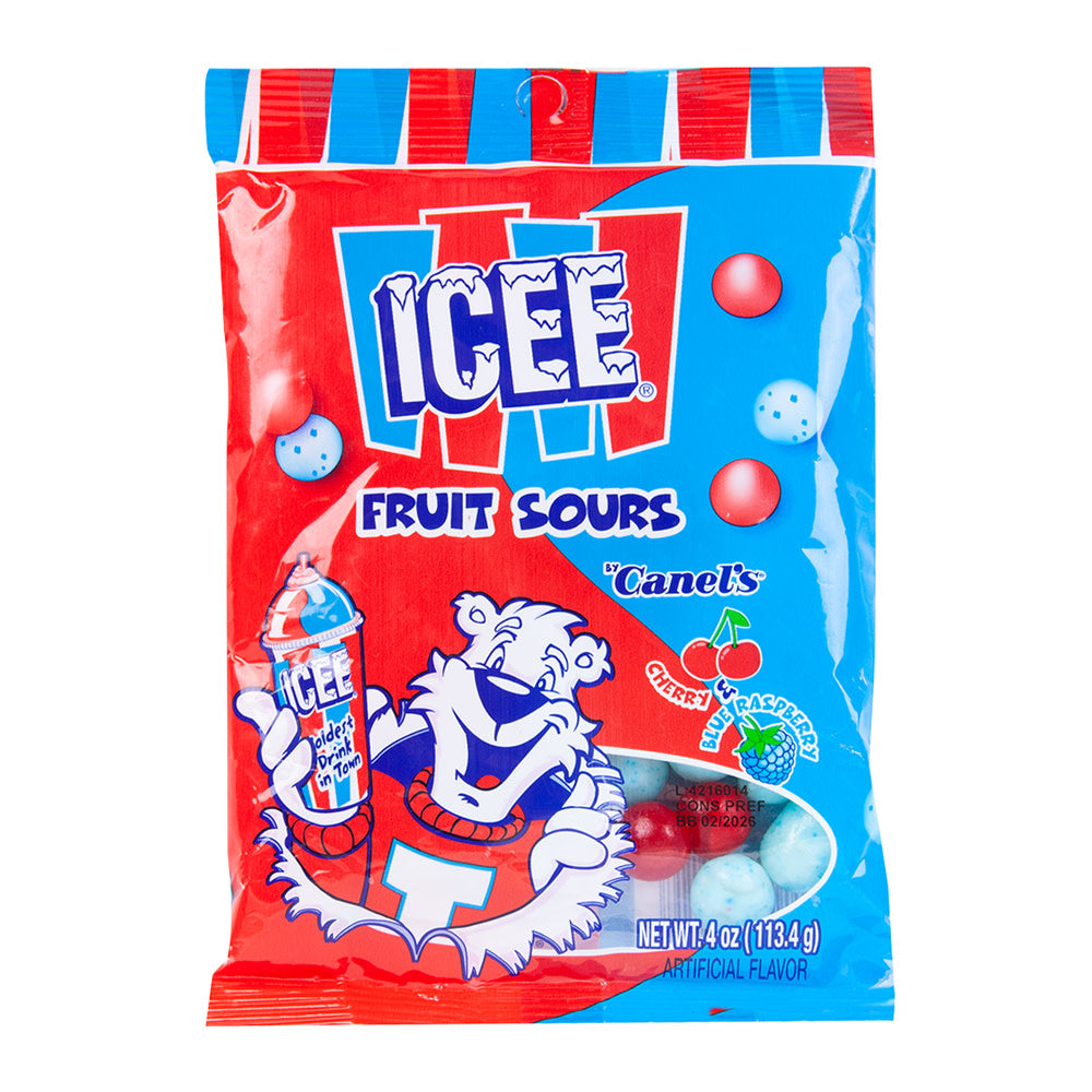 Icee Cherry & Blue Raspberry Fruit Sours Peg Bags - 12ct