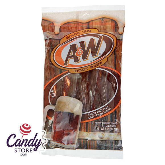A&W Root Beer Licorice Twists Bags - 6ct CandyStore.com