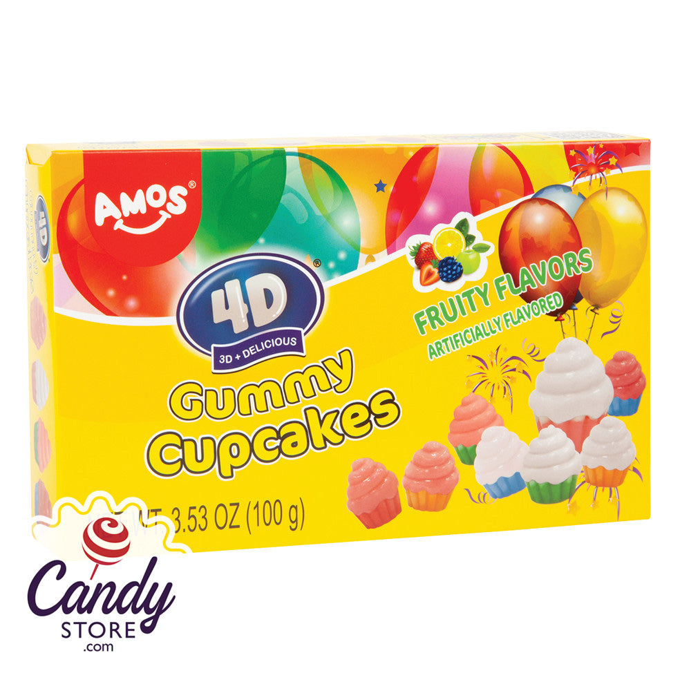 BoxNCase Amos 4D Gummy Cupcakes 3.53 oz Theater Box 24ct Case