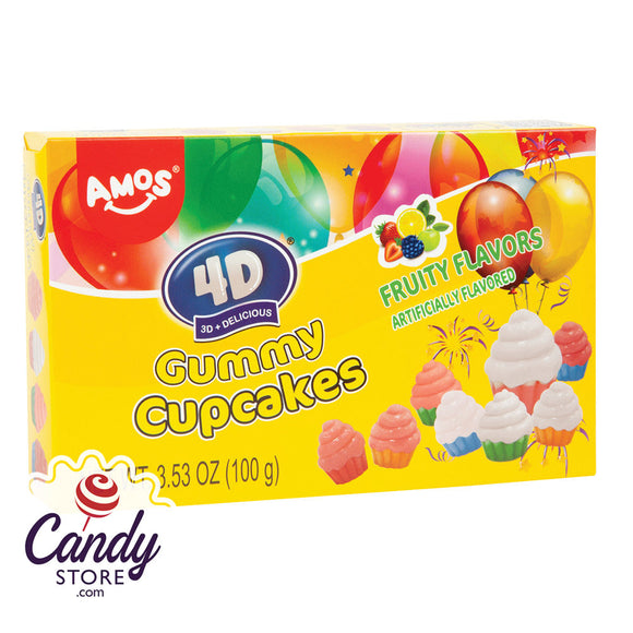 Amos 4D Gummy Cupcakes Candy - 24ct Theater Boxes CandyStore.com