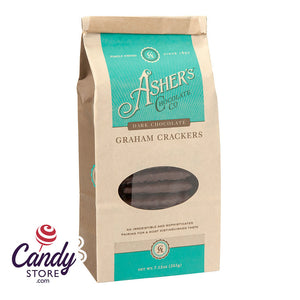 Asher's Dark Chocolate Graham Crackers 7.15oz Bag - 12ct CandyStore.com