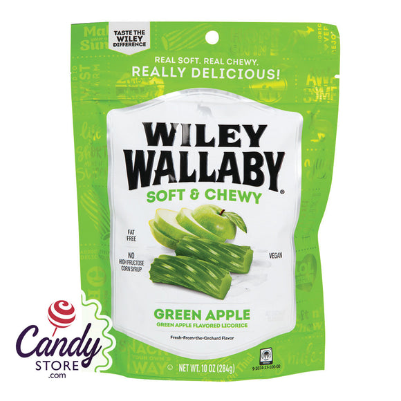 Australian Style Green Apple Liquorice Wiley Wallaby - 10ct CandyStore.com
