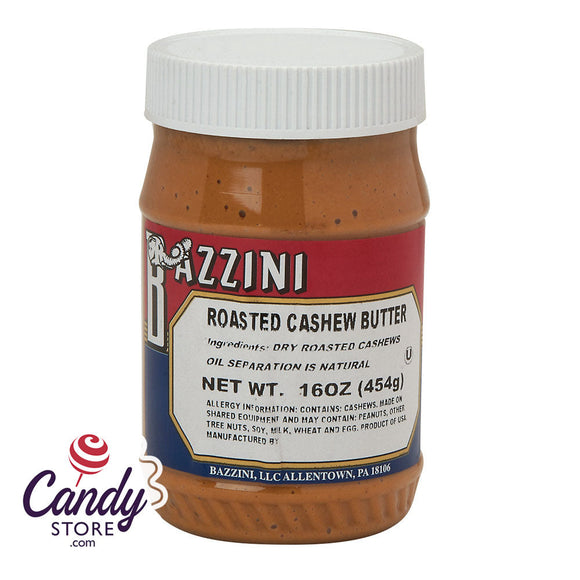 Bazzini Smooth Roasted Cashew Butter 16oz Jar - 1ct CandyStore.com