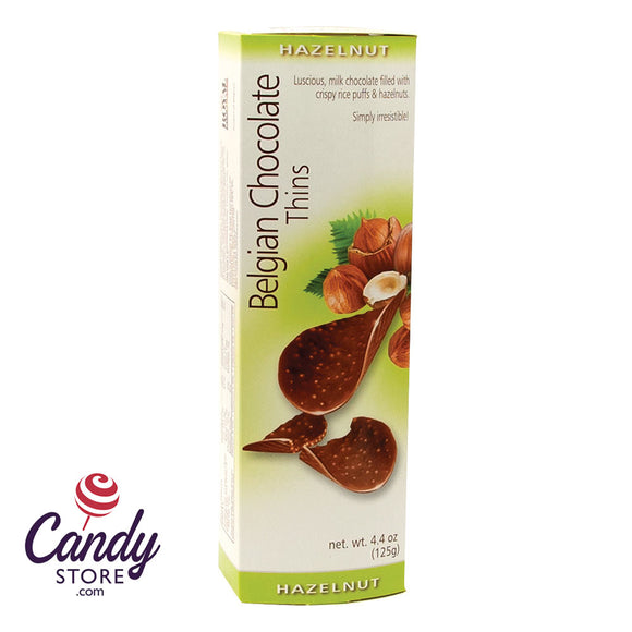 Belgian Chocolate Thins Hazelnut 4.4oz - 12ct CandyStore.com