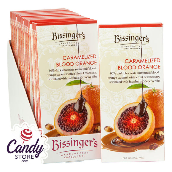 Bissinger's Dark Chocolate Caramelized Blood Orange 3oz Bar - 12ct CandyStore.com