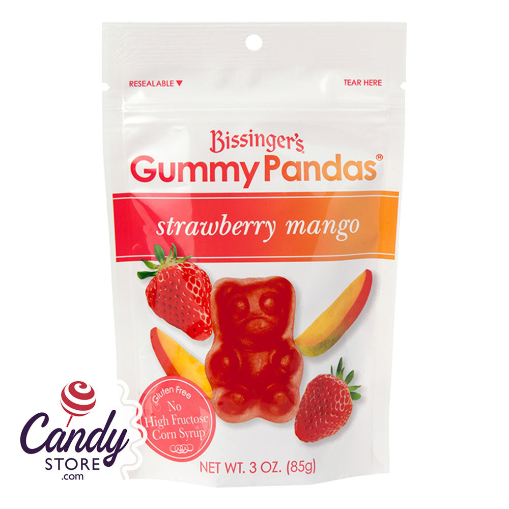 Bissinger's Strawberry Mango Gummy Pandas 3oz Pouch 12ct