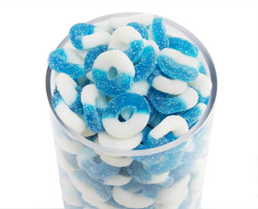 Blue Raspberry Gummy Rings Candy - 5lb