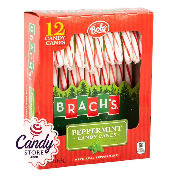 Bob's Red And White Peppermint Candy Canes 12-Piece 5.3oz Boxes - 48ct CandyStore.com
