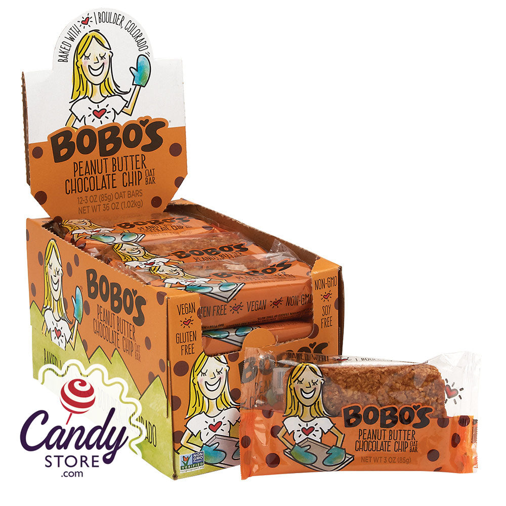 Bobo's Peanut Butter Chocolate Chip 3oz Bar 12ct - CandyStore.com