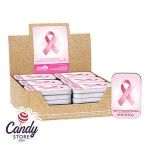 Breast Cancer Awareness Pink Ribbon Peppermint Micro Mints 2oz Tin - 18ct CandyStore.com