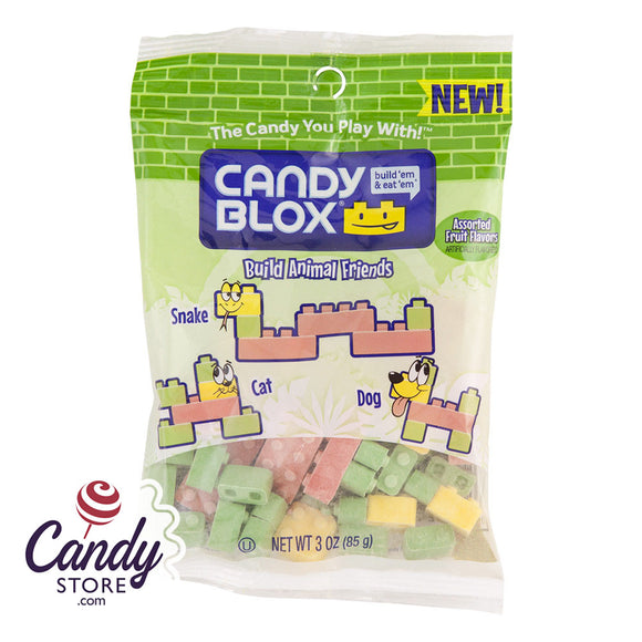 Candy Blox Build Animal Friends 3oz Peg Bag - 12ct CandyStore.com