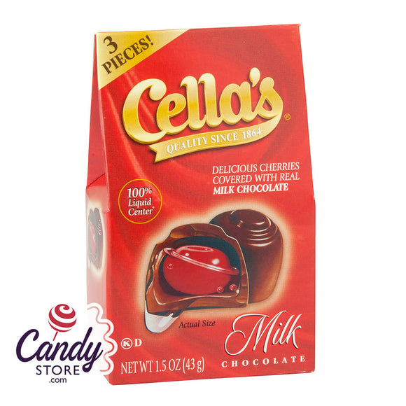 Cella's Milk Chocolate Cherries 3-Pieces - 24ct CandyStore.com