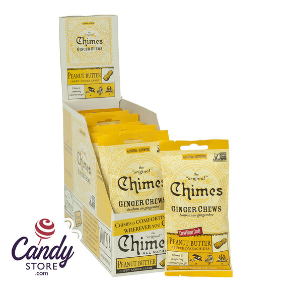 Chimes Peanut Butter Ginger Chews 1.5oz Bag - 12ct CandyStore.com
