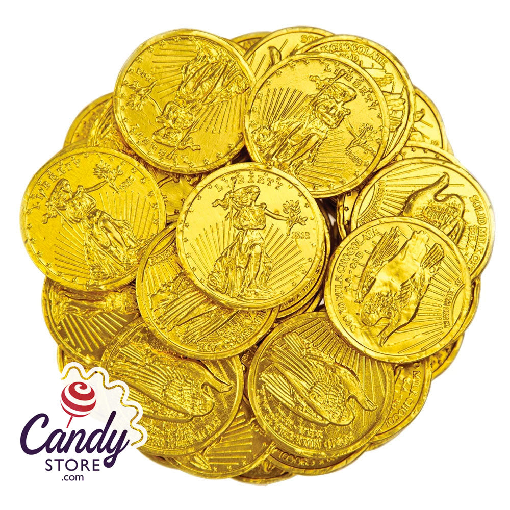 Choc Gold Coins Foil-Cov'd Medium 1 1/4 10lb - CandyStore.com Chocolate coins near me
