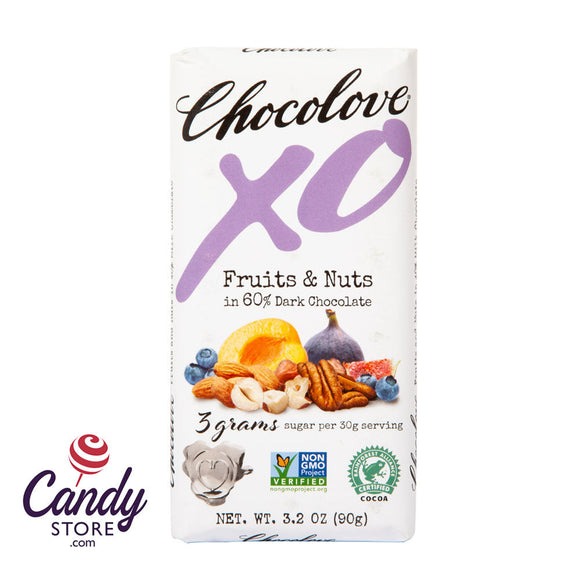 Chocolove Xo NSA Fruit & Nuts 40% Milk 3.2oz - 12ct CandyStore.com