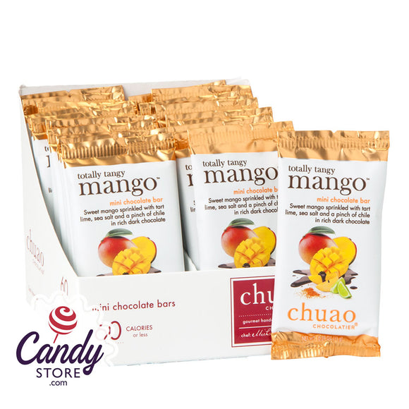 Chuao Mini Dark Chocolate Totally Tangy Mango 0.39oz Bar - 24ct CandyStore.com