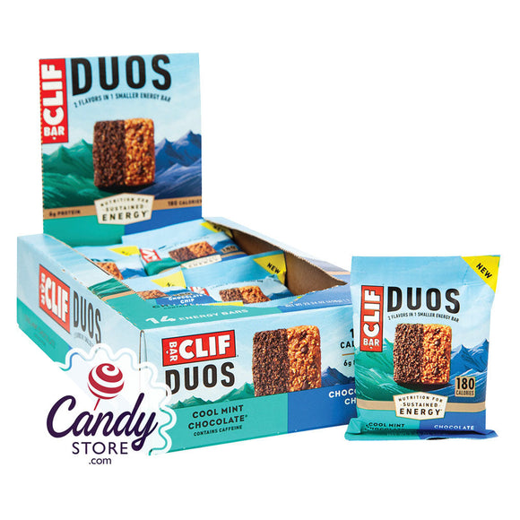 Clif Bar Duos Mint Chocolate Chip & Chocolate Chip 1.66oz - 168ct CandyStore.com