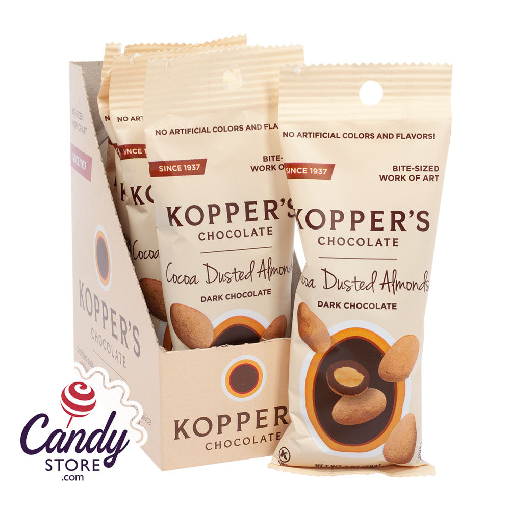Dark Chocolate Cocoa Dusted Almonds 2oz Koppers 6ct
