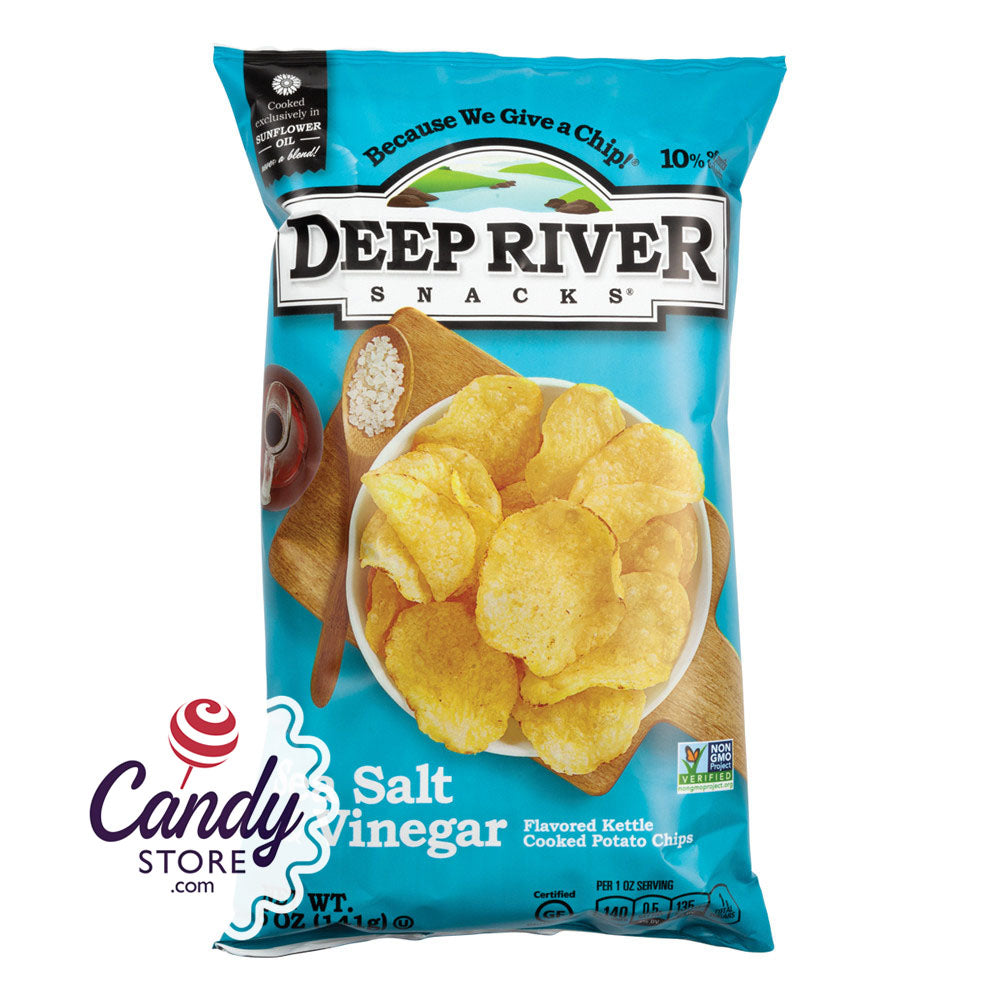 Deep River Salt & Vinegar Kettle Chips 5oz Bags 12ct