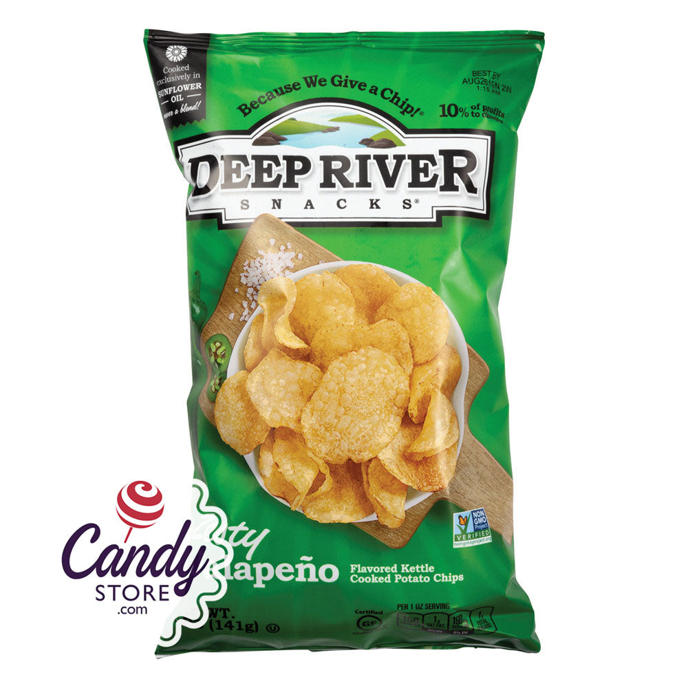 Deep River Zesty Jalapeno Kettle Chips 5oz Bags 12ct