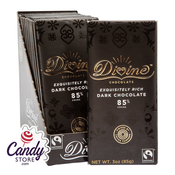 Divine 85% Dark Chocolate 3oz Bar - 12ct CandyStore.com