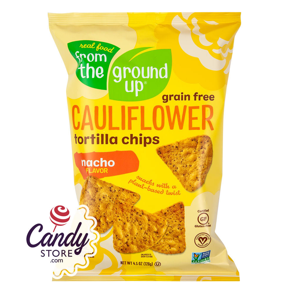 From The Ground Up Cauliflower Nacho Tortilla Chips 4.5oz Bags 12ct