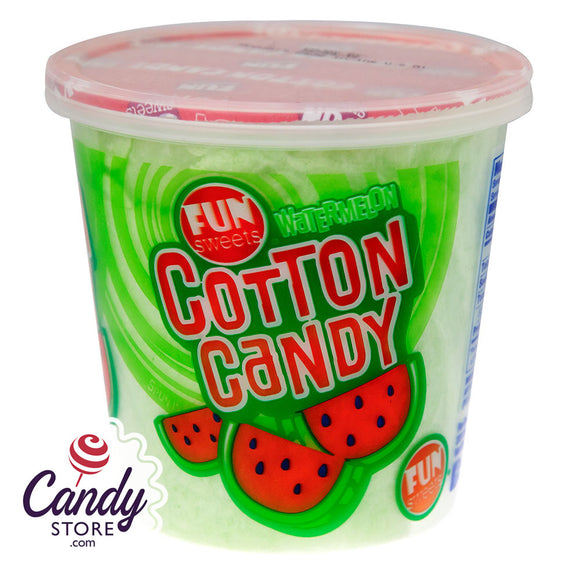 Fun Sweets Watermelon Cotton Candy 1.5oz Tub - 18ct CandyStore.com