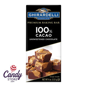 Ghirardelli 100% Cacao Unsweetened Baking 4oz Bar - 12ct CandyStore.com