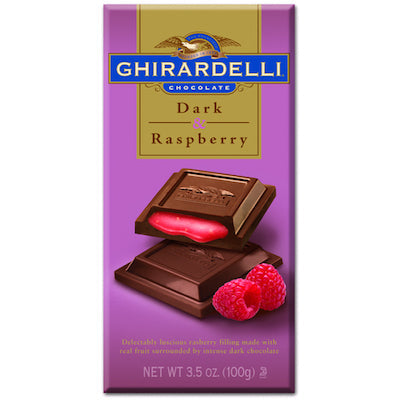 Ghirardelli Dark Chocolate Raspberry Filled Bars - 12ct CandyStore.com