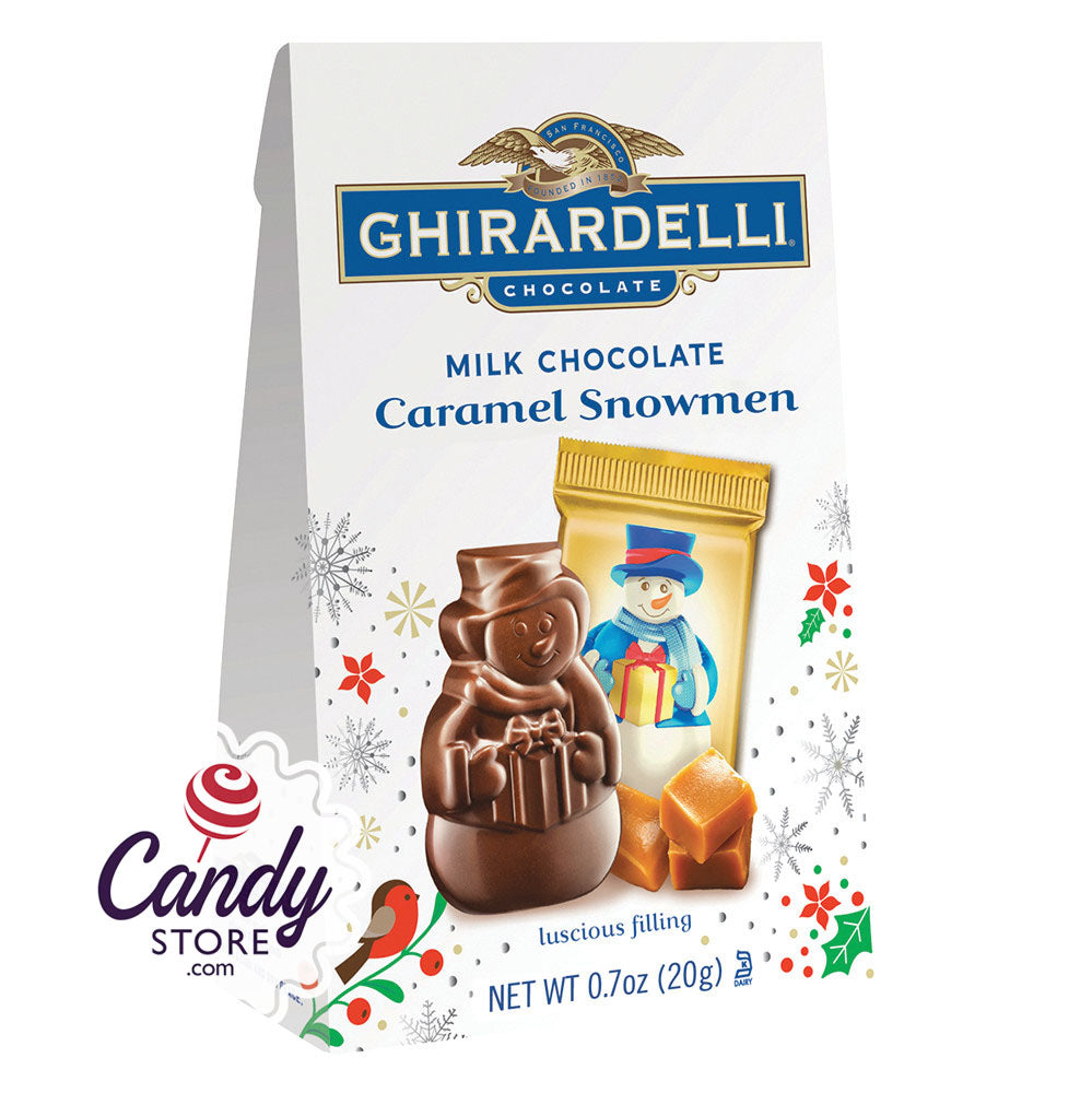Ghirardelli Milk Chocolate Caramel Snowman 0.69oz Bags 24ct