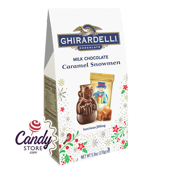 Ghirardelli Milk Chocolate Caramel Snowmen 5.9oz Medium Bags - 12ct CandyStore.com