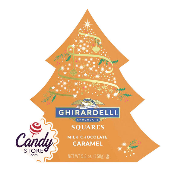 Ghirardelli Milk Chocolate Caramel Squares 5.3oz Tree Gift Boxes - 6ct CandyStore.com