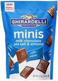 Ghirardelli Minis Milk Chocolate Sea Salt and Almond Squares Pouch - 6ct CandyStore.com