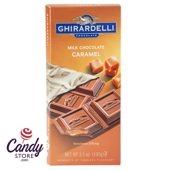 Ghirardelli Prestige Milk Chocolate Caramel 3.5oz Bar - 12ct CandyStore.com