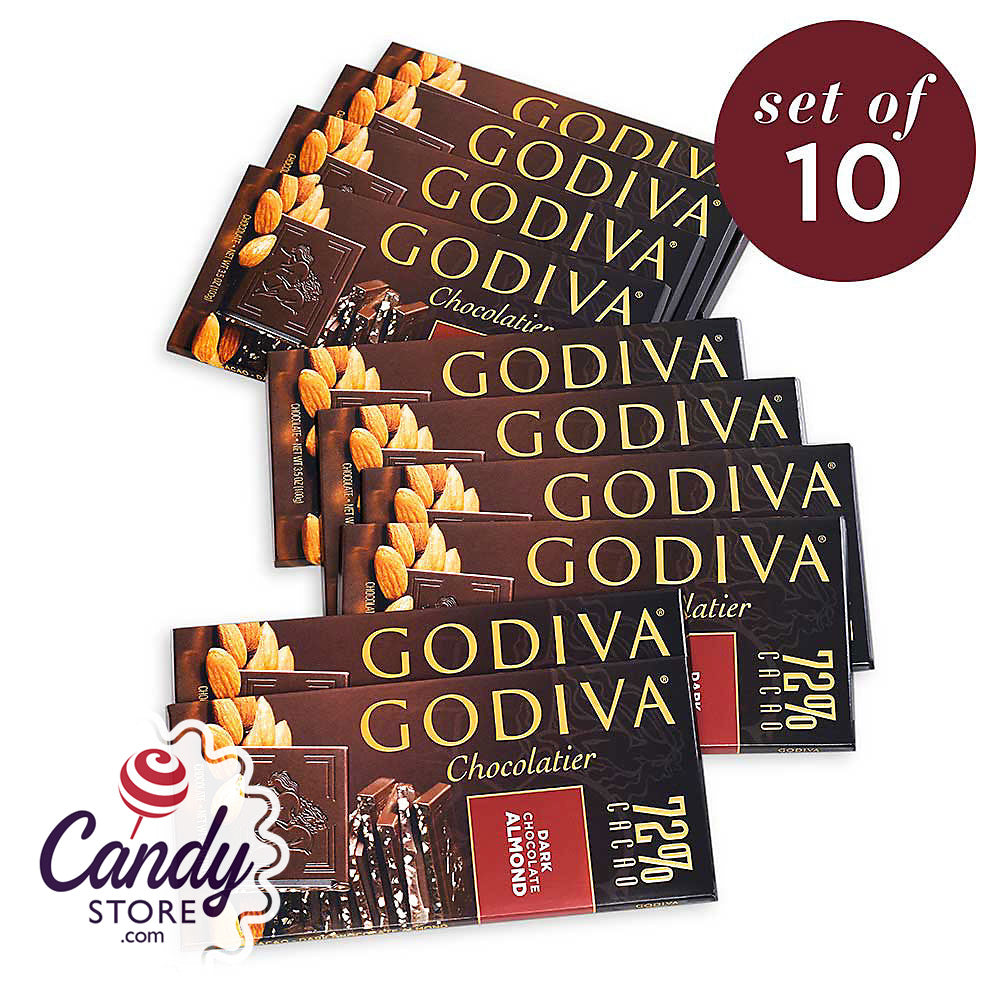Godiva Dark Chocolate Almond Tablet Bars 10ct