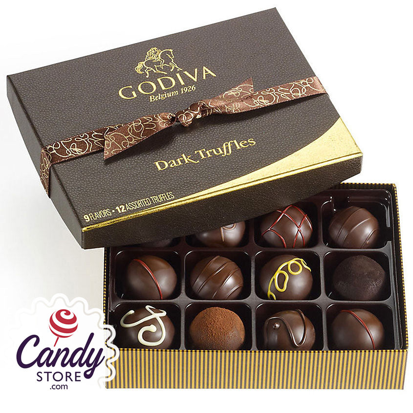 Godiva Dark Chocolate Truffles Gift Box 12-Piece - 1ct
