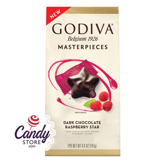 Godiva Masterpiece Dark Raspberry Stars 5oz Pouch - 6ct CandyStore.com