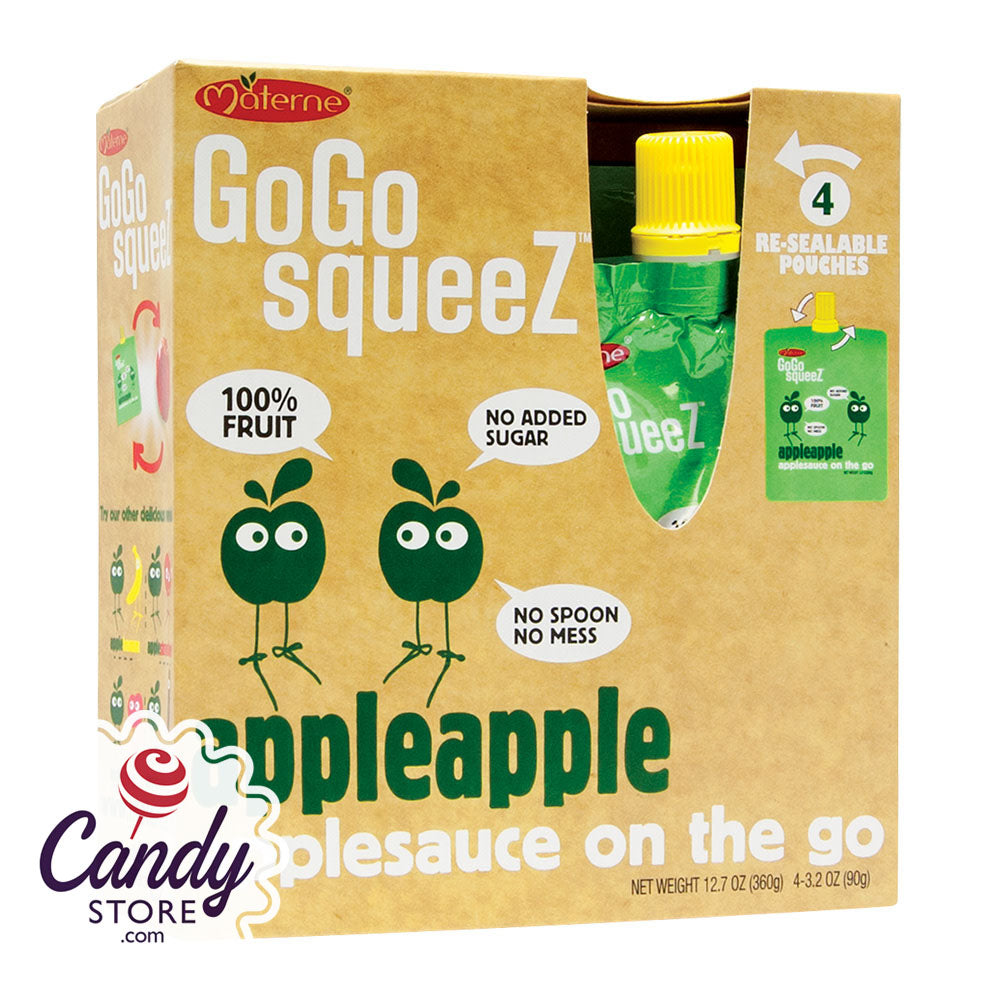 Gogo Squeeze Appleapple Applesauce On The Go 4Pack 3.2oz Box 12ct