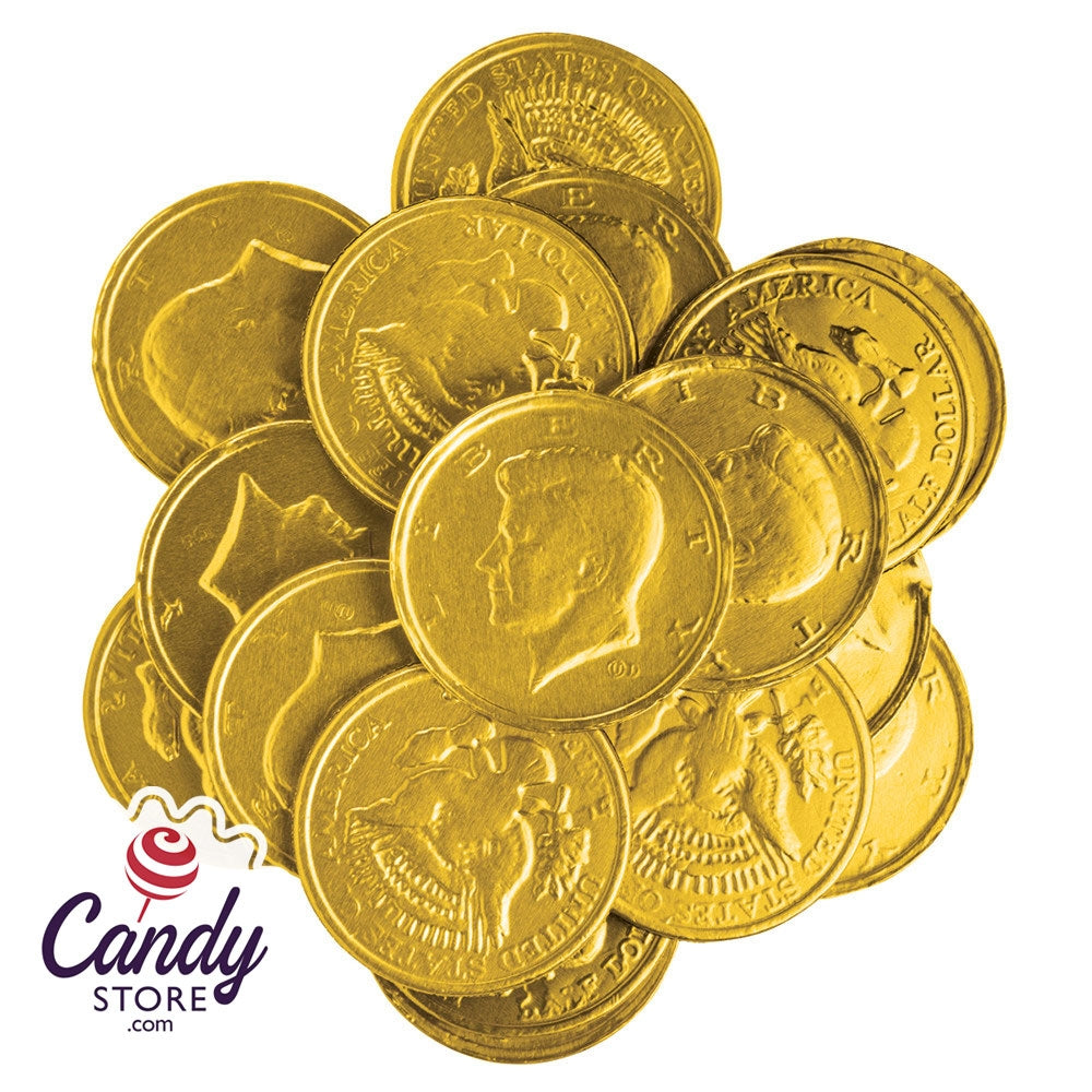 Chocolate 50 Cent Gold Foiled Coins by Palmer 1 Lb 453g