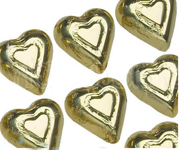 Gold Milk Chocolate Hearts - 5lb CandyStore.com