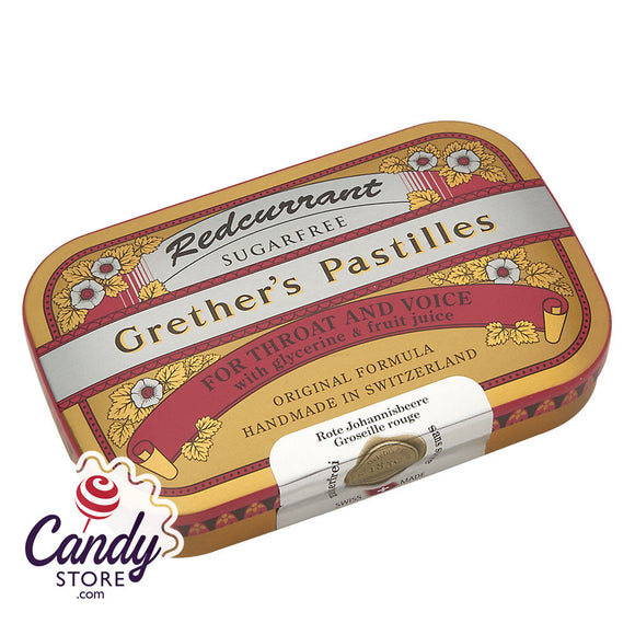 Grether's Sugar Free Red Currant Pastilles 2.1oz Tin - 12ct CandyStore.com