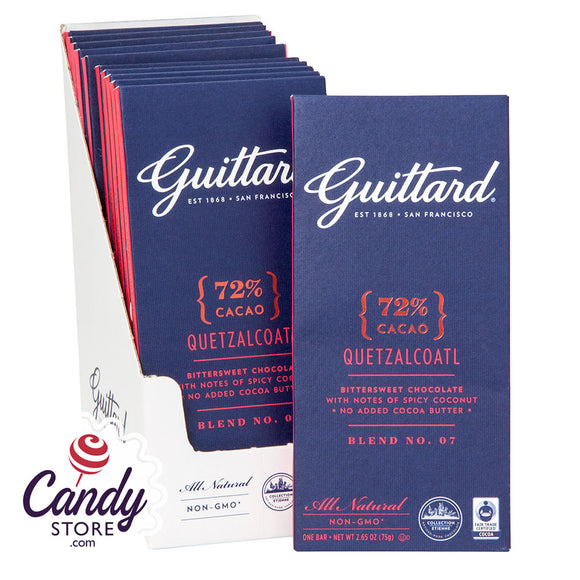 Guittard Semi Sweet Chocolate Quetzalcoatl 2.65oz Bar - 12ct CandyStore.com