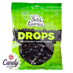 Gustaf's Licorice Drops 5.2oz Peg Bag - 12ct CandyStore.com
