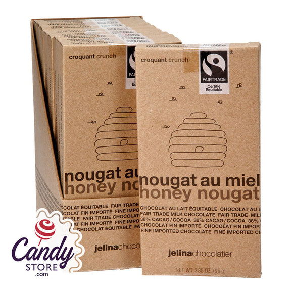 Jelina Honey Nougat 36% Milk Chocolate 3.35oz Bar - 8ct CandyStore.com