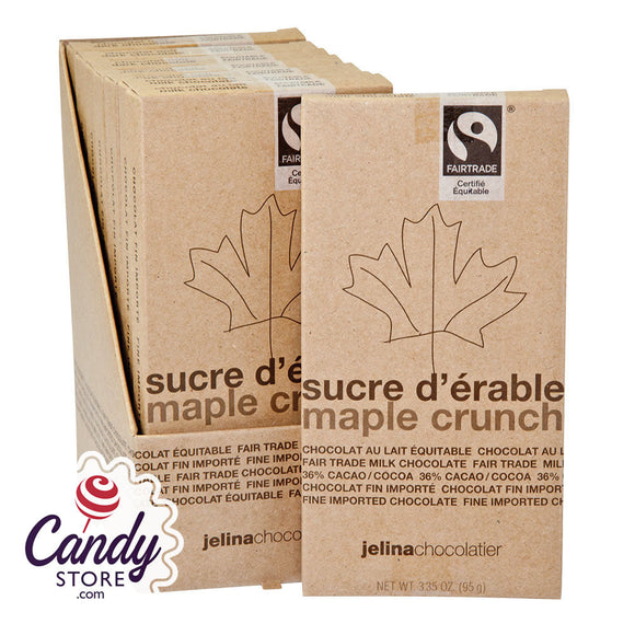 Jelina Maple Crunch 36% Milk Chocolate 3.35oz Bar - 8ct CandyStore.com