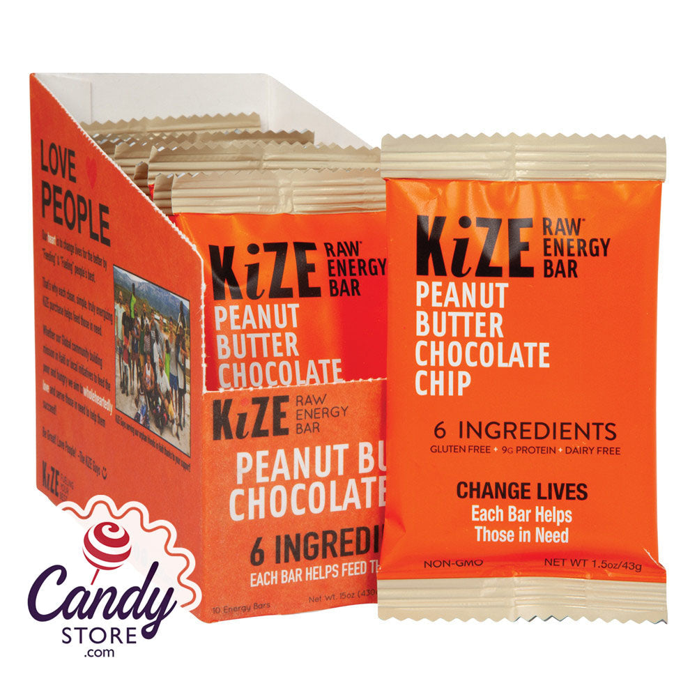 Kize Bar Peanut Butter Chocolate Chip Raw Energy Bar 1.5oz 10ct