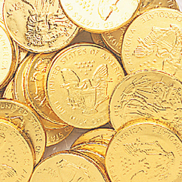 Large Gold Chocolate Coins - 10lb CandyStore.com
