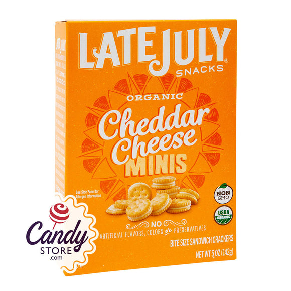 Late July Cheddar Sandwich Mini Crackers 5oz Boxes - 12ct CandyStore.com