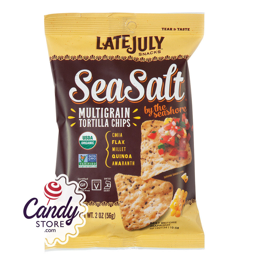 Late July Sea Salt Multigrain Tortilla Chips 2oz Bags 6ct