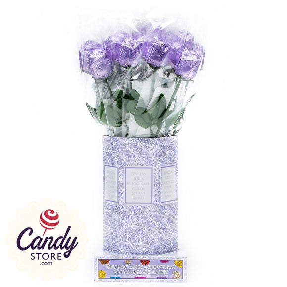 Lavender Foil Milk Chocolate Roses - 20ct CandyStore.com